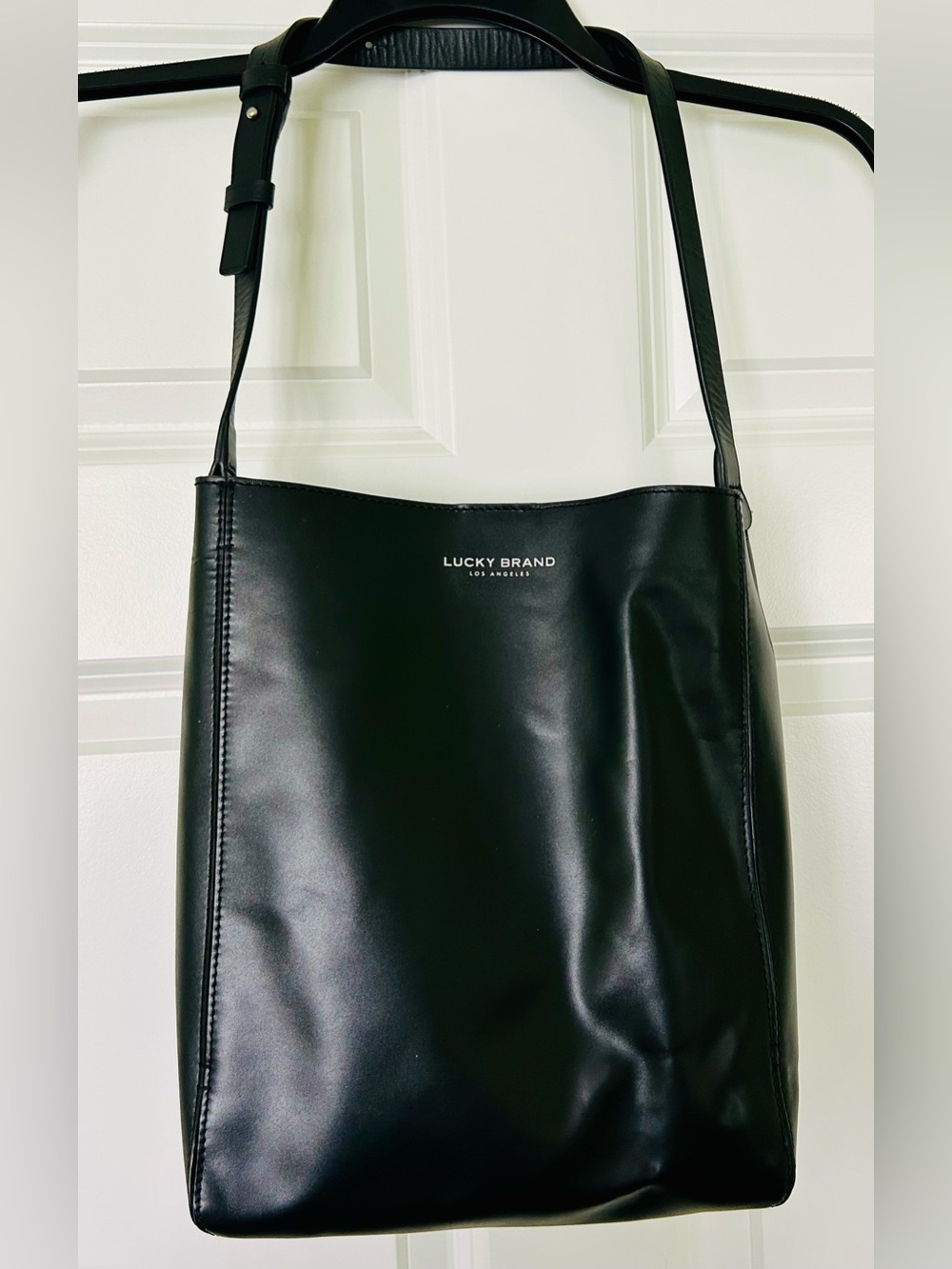 Lucky Brand Black Leather Messenger Shoulder Bag